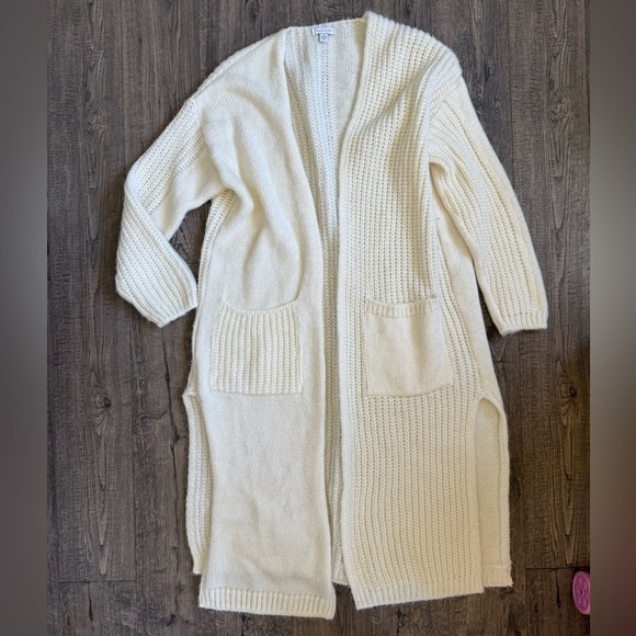 Topshop Sweaters - Topshop Nordstrom Viral Long Cream Duster Cardigan- Size 4-6